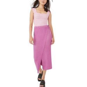FREE PEOPLE BORDERLINE MIDI SKIRT